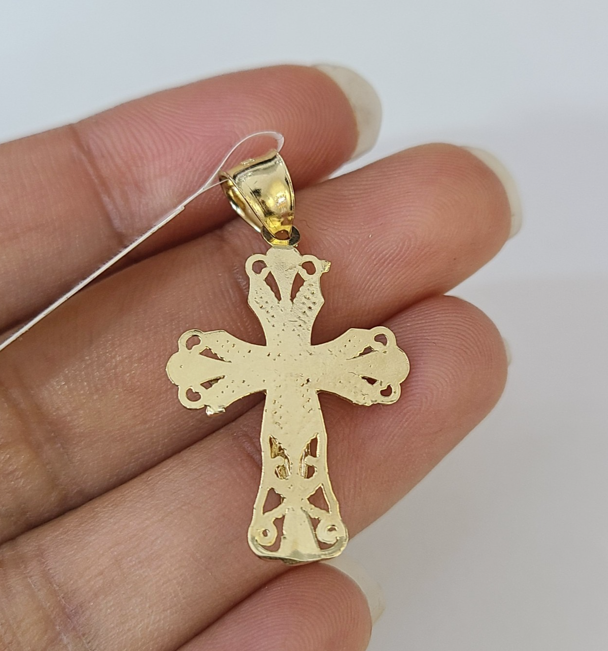 10k Gold Chain Miami Cuban Jesus Cross Charm Pendant Set 4mm 18"-28" Necklace