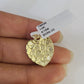 10k 2.5mm Rope Chain Nugget Heart Pendant 18"-30" Yellow Gold Set Charm Necklace