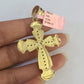 Real 14k Chain Cross Charm Set Miami Cuban Link 5mm 18"-30" Necklace Pendant