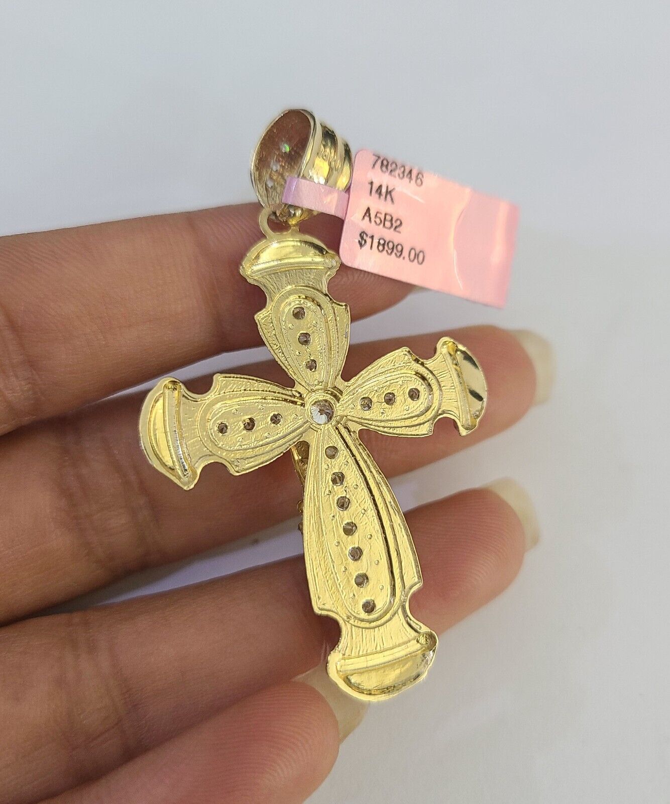 Real 14k Chain Cross Charm Set Miami Cuban Link 5mm 18"-30" Necklace Pendant