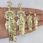 10k Saint Jude Charm Pendant Yellow Gold Men Women 3.5" 3" 2" 1.5" Real