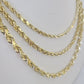 10k Solid Rope Chain Yellow Gold Necklace 4mm 5mm 6mm 20-30Inches Real Men Women