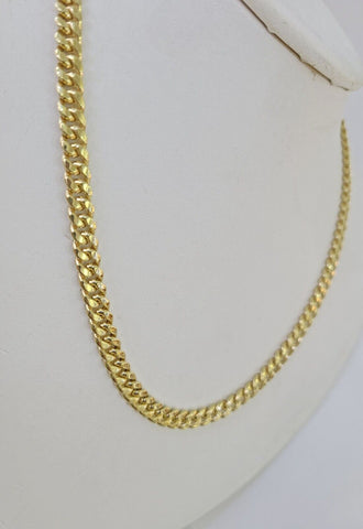 10K Miami Cuban Link Chain Yellow Gold Real 6mm 26 inch Necklace