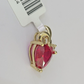 10K Real Heart Charm Pendant Gold 10kt Genuine Yellow