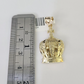 10K Imperial Crown Charm Pendant Real Yellow Gold 1.5" Inch 10kt (Resized 5mm)