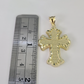 10k Miami Cuban Chain Jesus Cross Charm Pendant Set 5mm 18"28" Necklace Gold