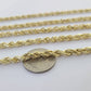 10k Yellow Gold Rope Chain 5mm 18"-26" Inch Real Gold 10kt All Sizes