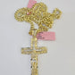 Real 14k Chain Cross Charm Set Miami Cuban Link 5mm 18"-30" Necklace Pendant