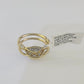 Real 14k Diamond Ladies Ring Yellow Gold Bridal Women Engagement Wedding SET