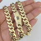 Real 10K Royal Monaco Chain Box Clasp 9mm Gold Necklace 10Kt 24" Genuine