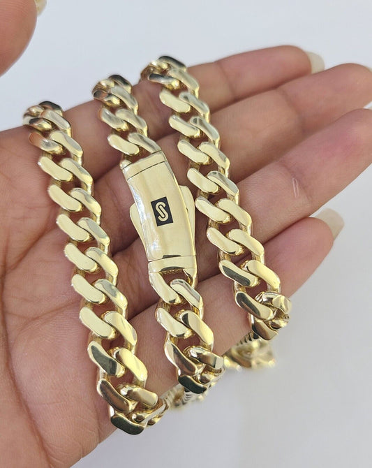 Real 10K Royal Monaco Chain Box Clasp 9mm Gold Necklace 10Kt 24" Genuine