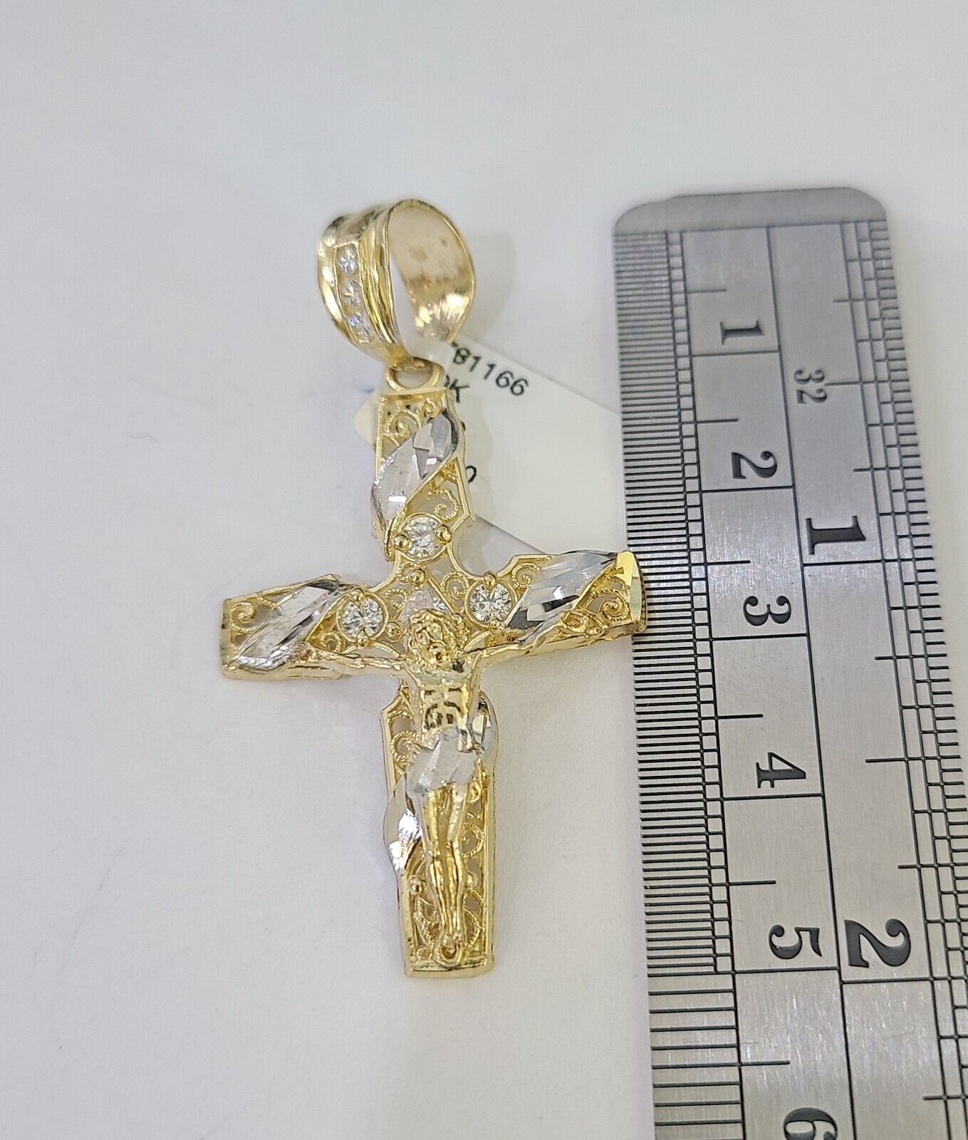 10K Gold Franco Chain Cross Charm Length 18-26 inches 2mm REAL Yellow