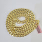 Real 14K Miami Cuban Link Chain Necklace Yellow Gold 22 inch 9mm Mens Hollow