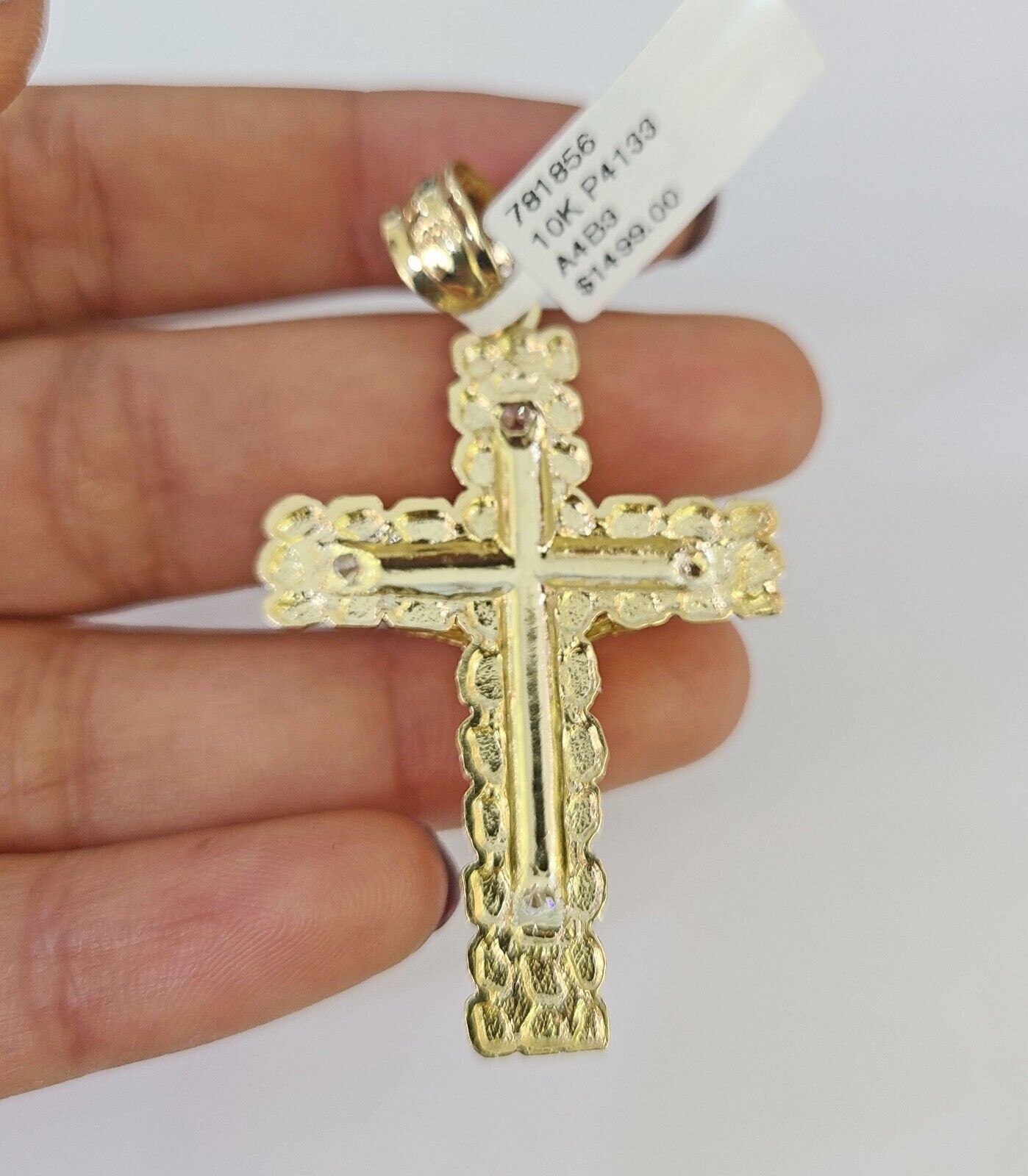 10K Franco Chain Jesus Cross Pendant Charm Necklace 20"-26" 3mm Gold Yellow SET