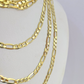 10K Solid Figaro Link Chain Necklace Yellow Gold 4mm 20" 22" 24" 10kt