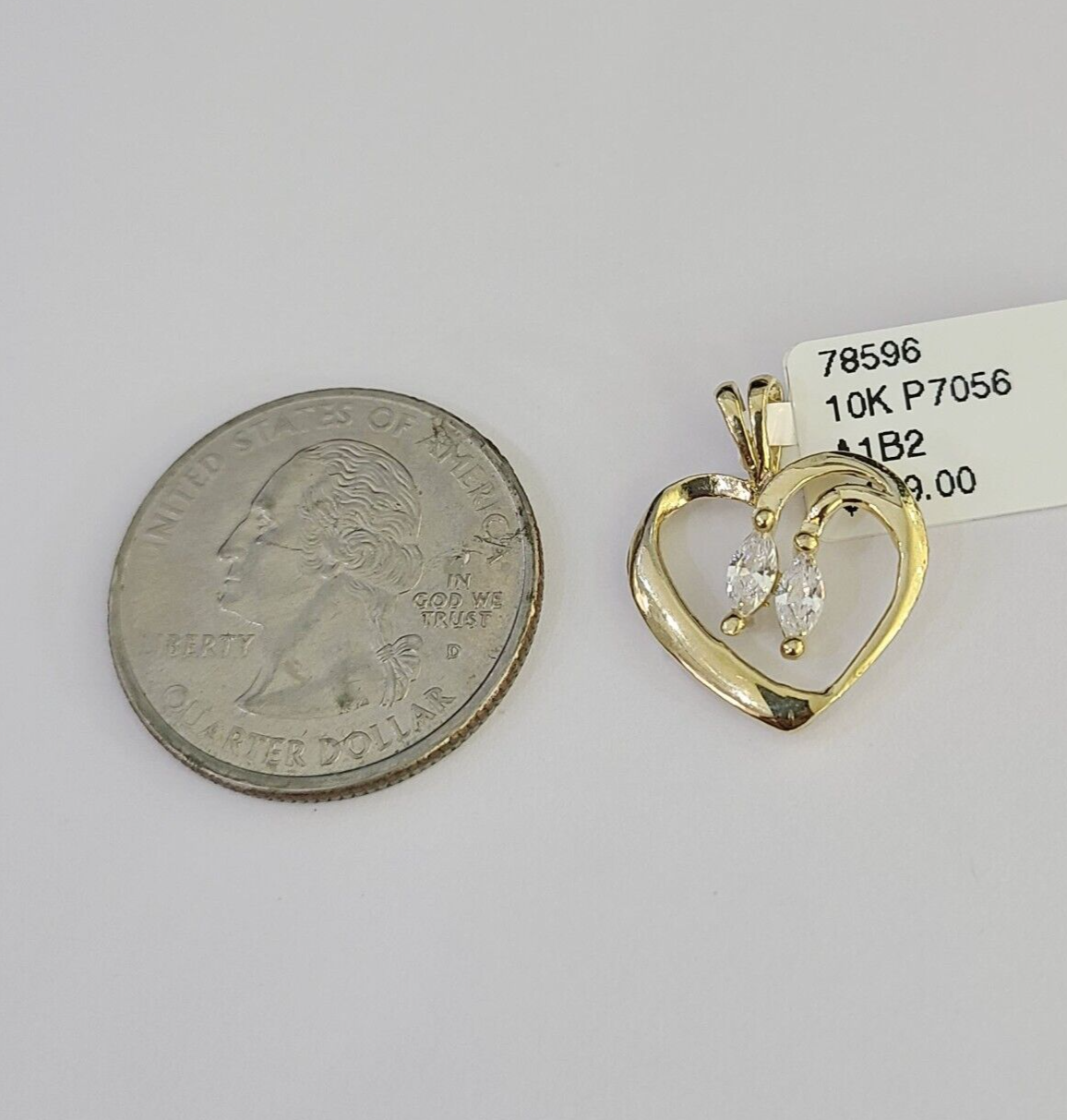 10K Real Heart Charm Pendant Gold 10kt Genuine Yellow