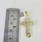 10K Gold Miami Cuban Chain Jesus Cross Charm 18"-30" 3mm REAL Pendant