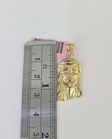 14k Jesus Head Pendant Charm Yellow Gold Men Women 1.75" 1.5" 1.25" 1" Real