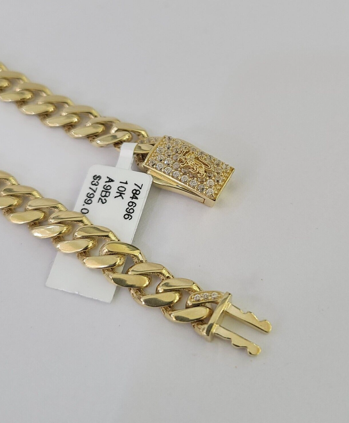 Real 10K Royal Monaco Bracelet Yellow Gold 7" Box Clasp 7mm Genuine Unisex