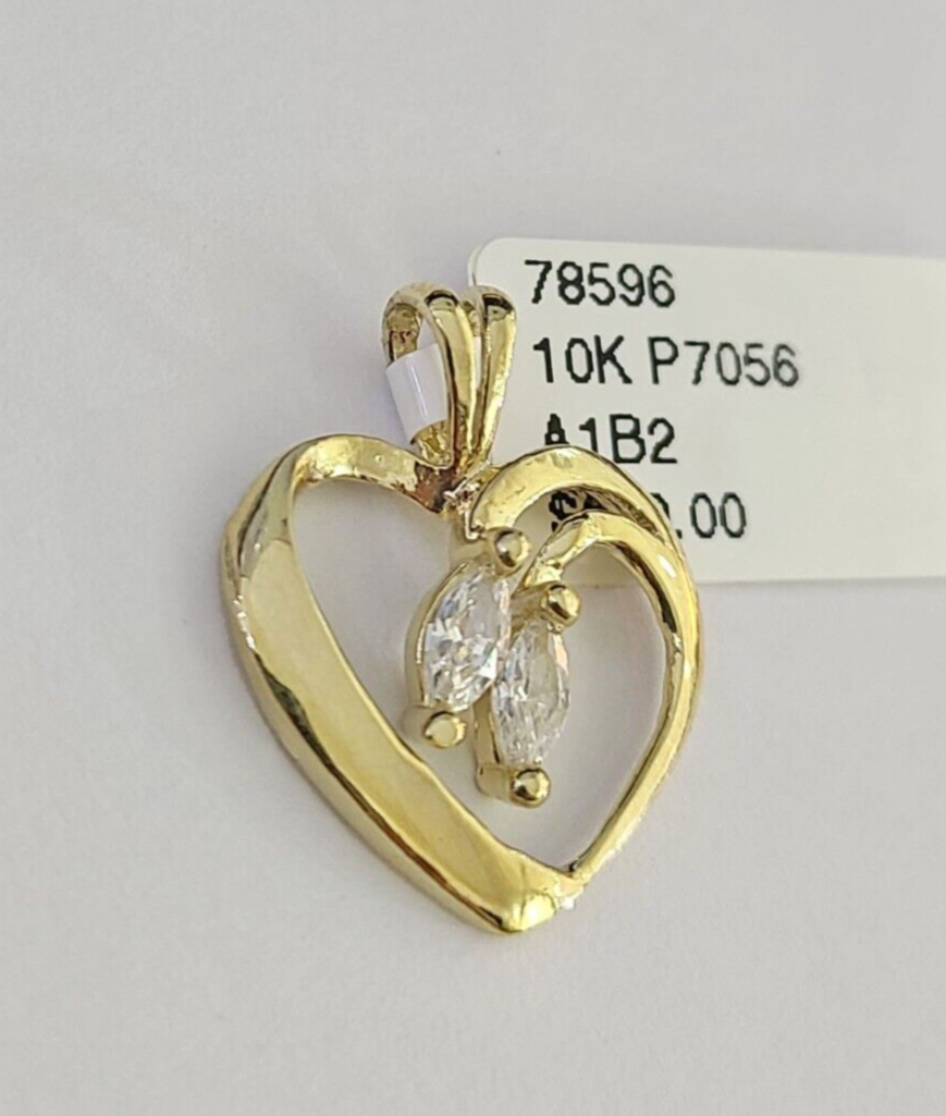 10K Real Heart Charm Pendant Gold 10kt Genuine Yellow