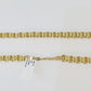 Real 10k Gold Nugget Cross Byzantine Chain Necklace 6mm 24" Chain SET Yellow