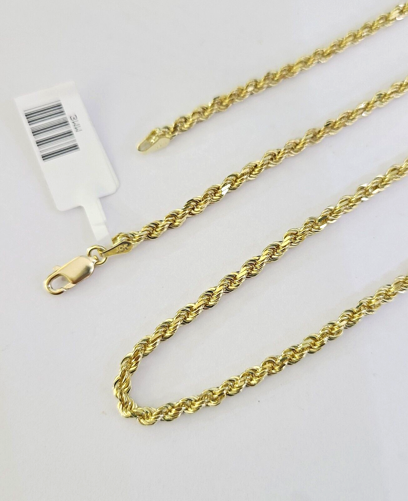 10k Solid Real Rope Chain Necklace 4mm 18"-30" Yellow Gold Men Women Genuine