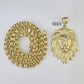 10k Gold Byzantine Necklace Lion Charm 20-30 inches 9mm REAL Yellow SET Chain