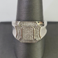 Real 10k White Diamond Ring White Gold Size 10 Mens Ring Genuine