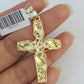 Real 10k Rope Chain Jesus Cross Charm Necklace Pendant Set 5mm 20"-30" Inch Gold