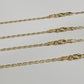 10K Trio Color Gold 2mm Mariner Anchor Chain Necklace 16" 20" 22" Inch