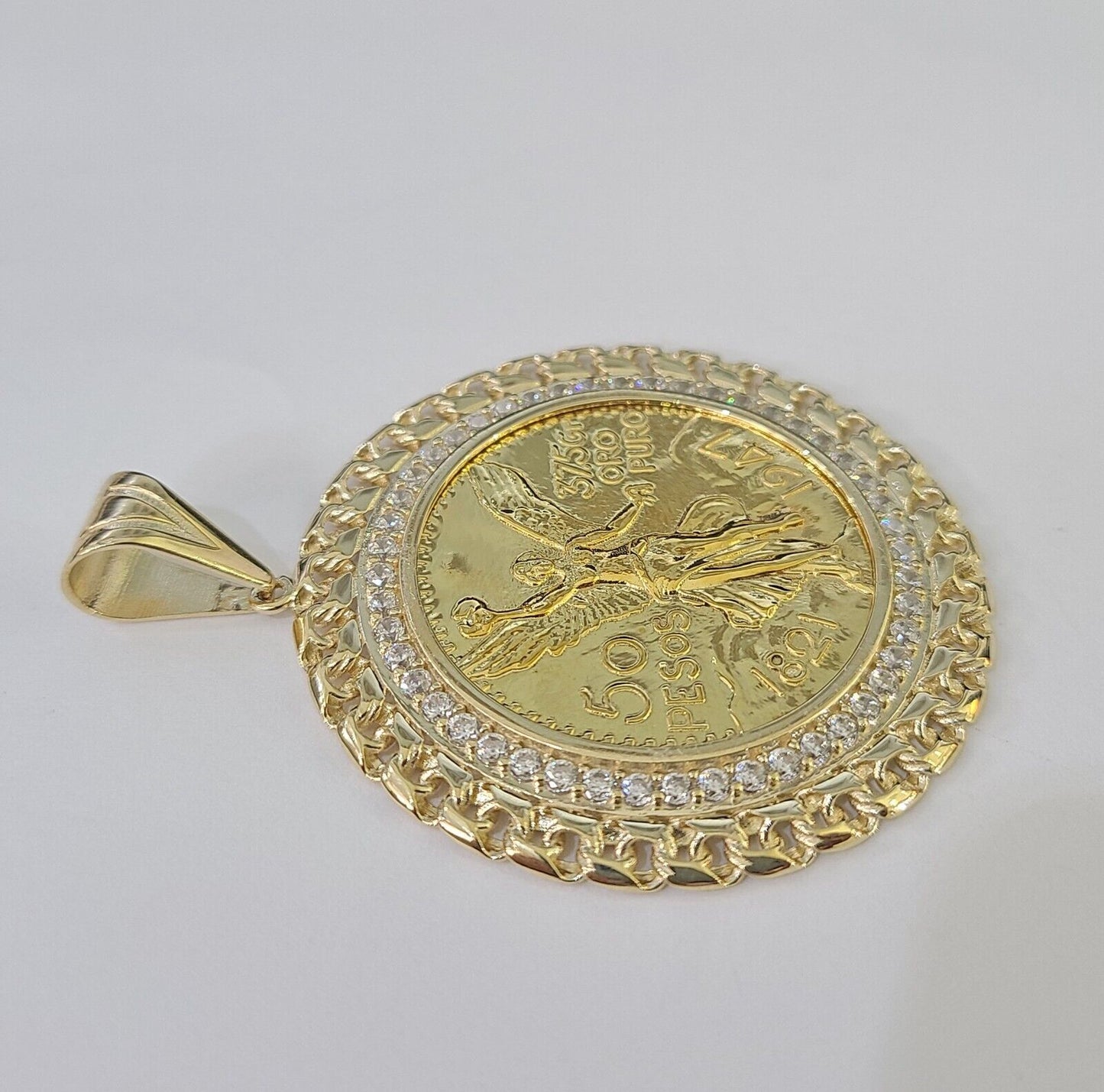 10k Centenario Coin Charm Yellow Gold 50 Pesos 1947 Mexico/Mexican Coin