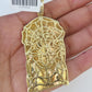 10K Franco Chain Diamond Jesus Head Pendant Charm Necklace 20"-28" 4mm Gold SET