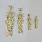 10k Saint Jude Charm Pendant Yellow Gold Men Women 3.5" 3" 2" 1.5" Real