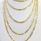 10K Solid Figaro Link Chain Necklace Yellow Gold 3mm 18" 20" 22" 10kt