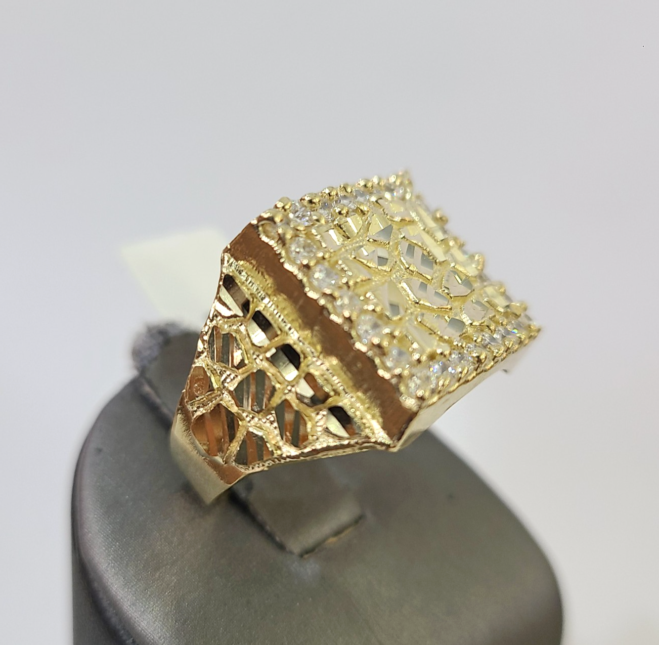 Real 10k Nugget Ring Yellow Gold Women Men Genuine 10Kt