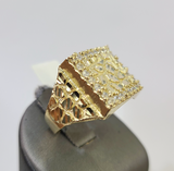 Real 10k Nugget Ring Yellow Gold Women Men Genuine 10Kt