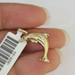 10K Real Dolphin Charm Pendant Yellow Gold 1" Genuine