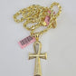 Real 14k Rope Chain Ankh Cross Charm Set 6mm 18"-28" Necklace Yellow Gold