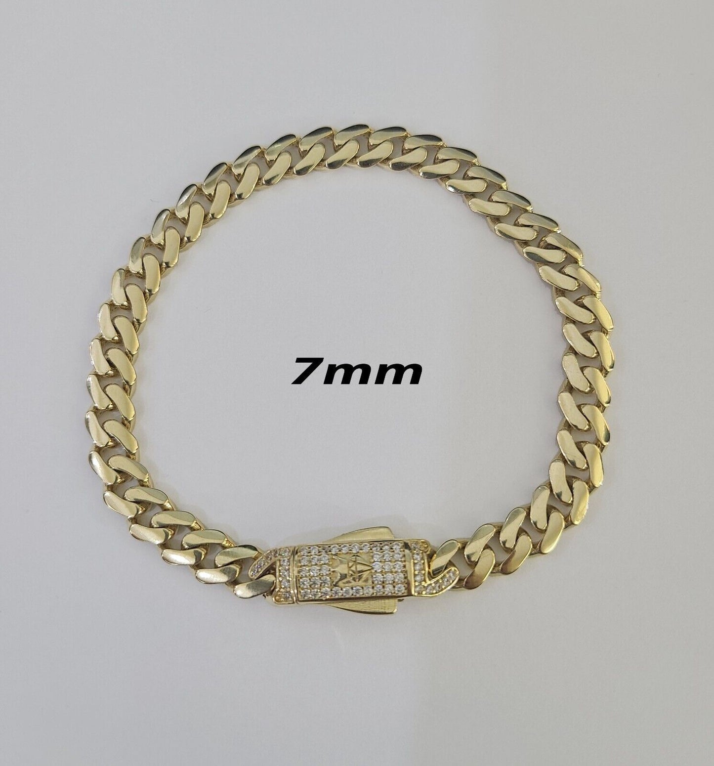 Real 10k Gold Monaco Bracelet 7mm-11mm 8"-8.5" 10kt Yellow