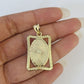 10k Miami Cuban Chain Virgin Mary Charm Set 4mm 18"-28" Necklace Yellow Gold