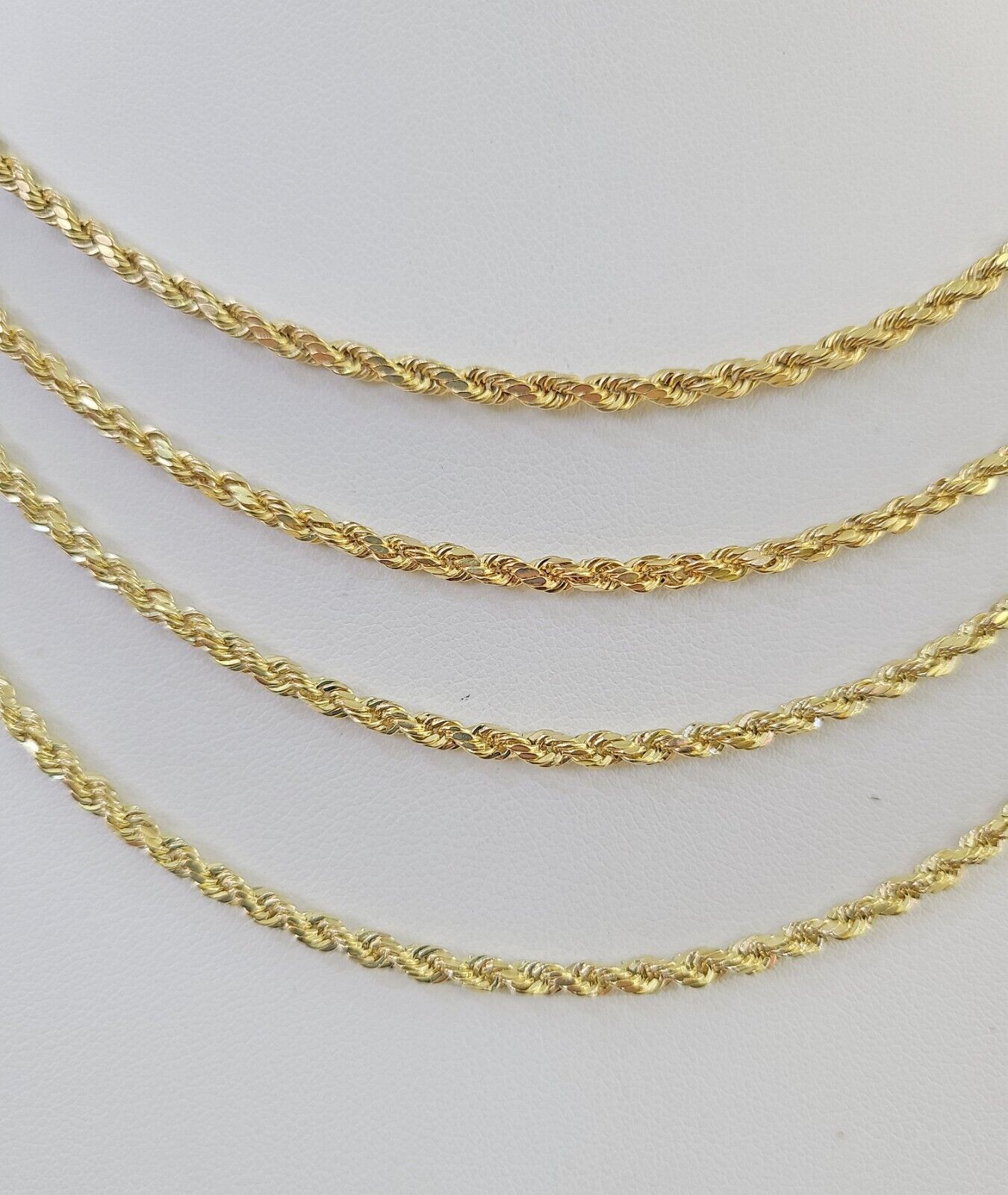 14k Real Rope Chain Necklace 3mm 18"-26" Inch Yellow Gold Men Women Genuine