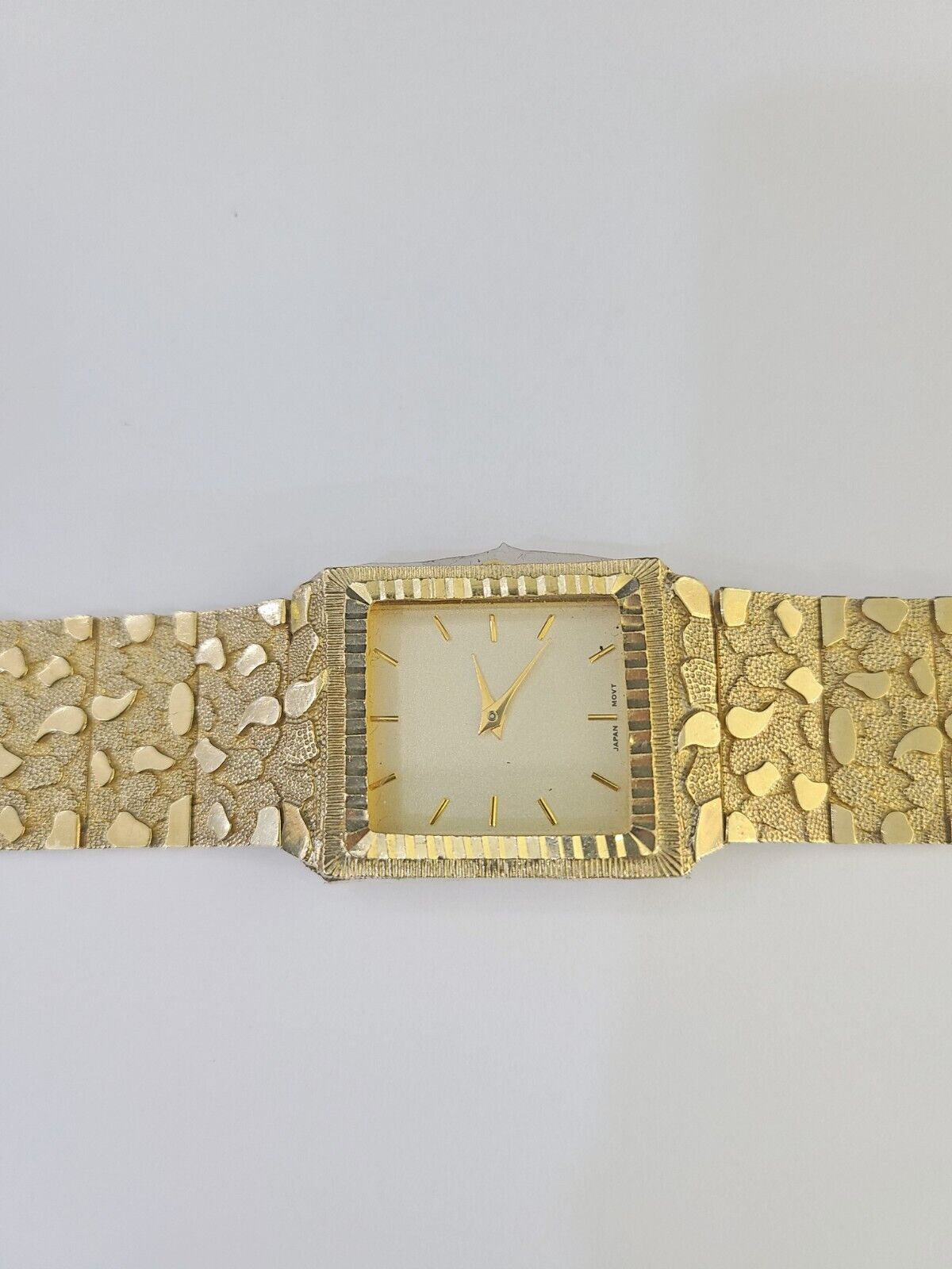 Designer 10K Yellow Gold Nugget watch Men Women Real Genuine