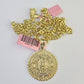 14k Chain Mayan Calendar Charm Set Miami Cuban Link 5mm 18"-30" Necklace Pendant