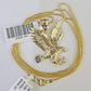 10K Solid Franco Chain Eagle Pendant Charm Necklace 18"-24" 1.5mm Yellow Gold