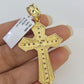 Real 14k Chain Cross Charm Set Miami Cuban Link 5mm 18"-30" Necklace Pendant