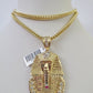 10K Franco Chain Pharaoh Pendant Charm Necklace 20"-28" 4mm Yellow Gold SET