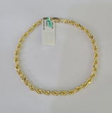 Solid Real 10K Rope Bracelet Yellow Gold  8" Inch 3mm 10kt Real gold men women