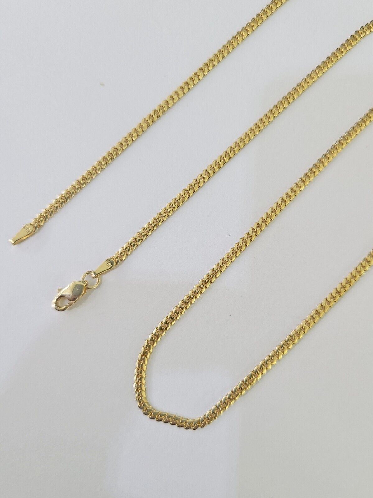 18k Real Solid Miami Cuban Chain Yellow Gold 2mm 18"-24" Inch Genuine Necklace