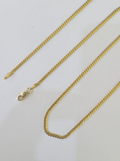 18k Real Solid Miami Cuban Chain Yellow Gold 2mm 18"-24" Inch Genuine Necklace