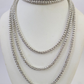 10k White Gold Iced Chain 3.5mm Diamond Cut Necklace 20" 22" 24" 10Kt